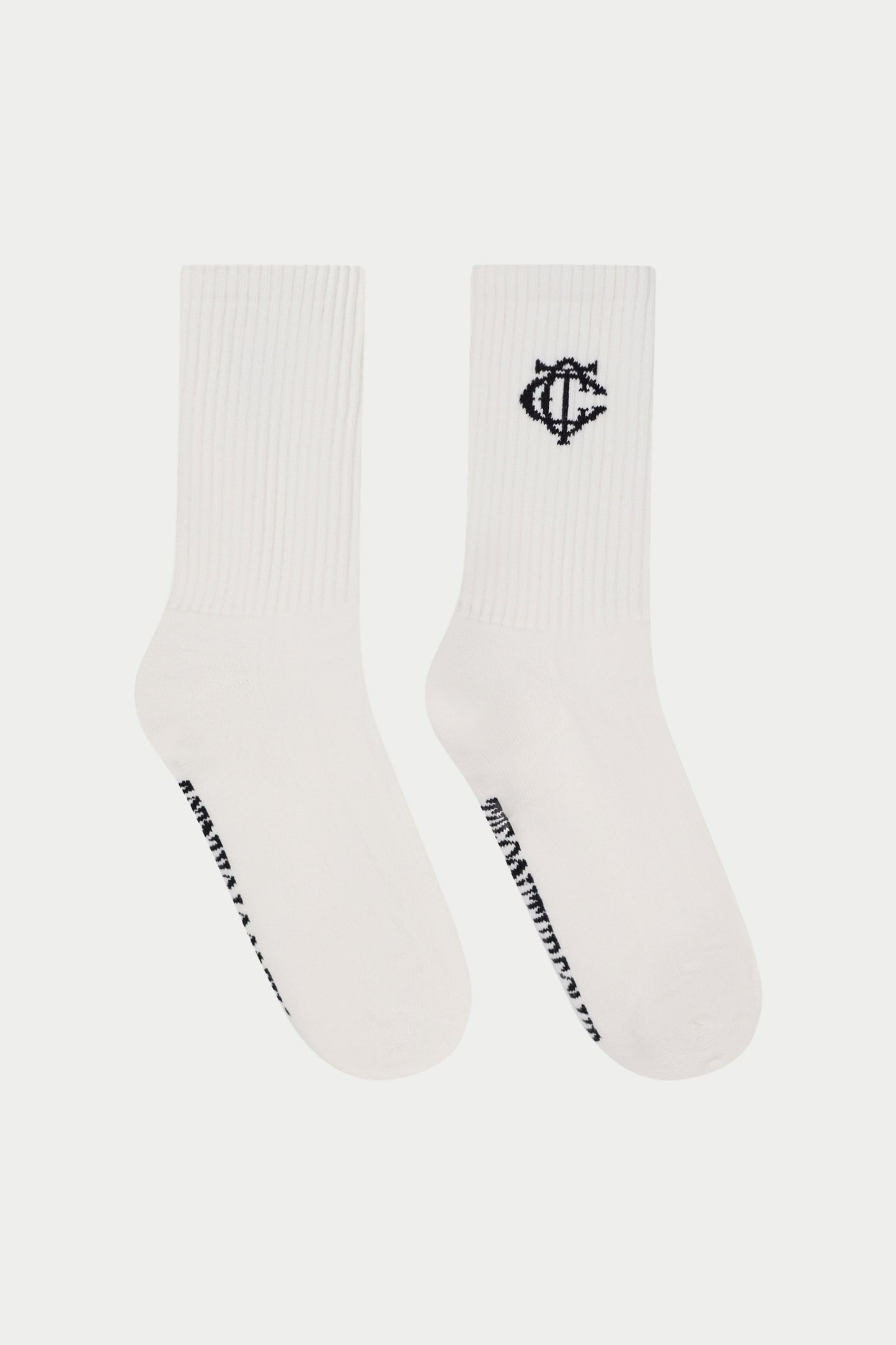 MONOGRAM EMBLEM SOCKS - OFF WHITE