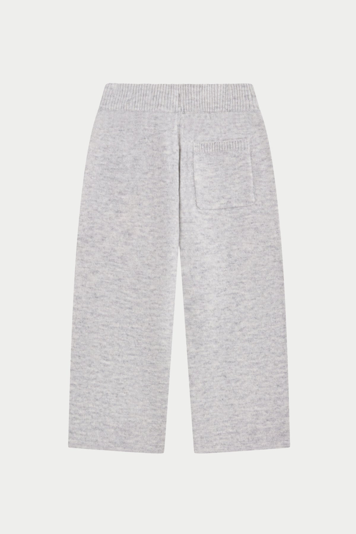 JUNIOR MONOGRAM EMBLEM FLUFFY KNIT JOGGERS - GREY MARL