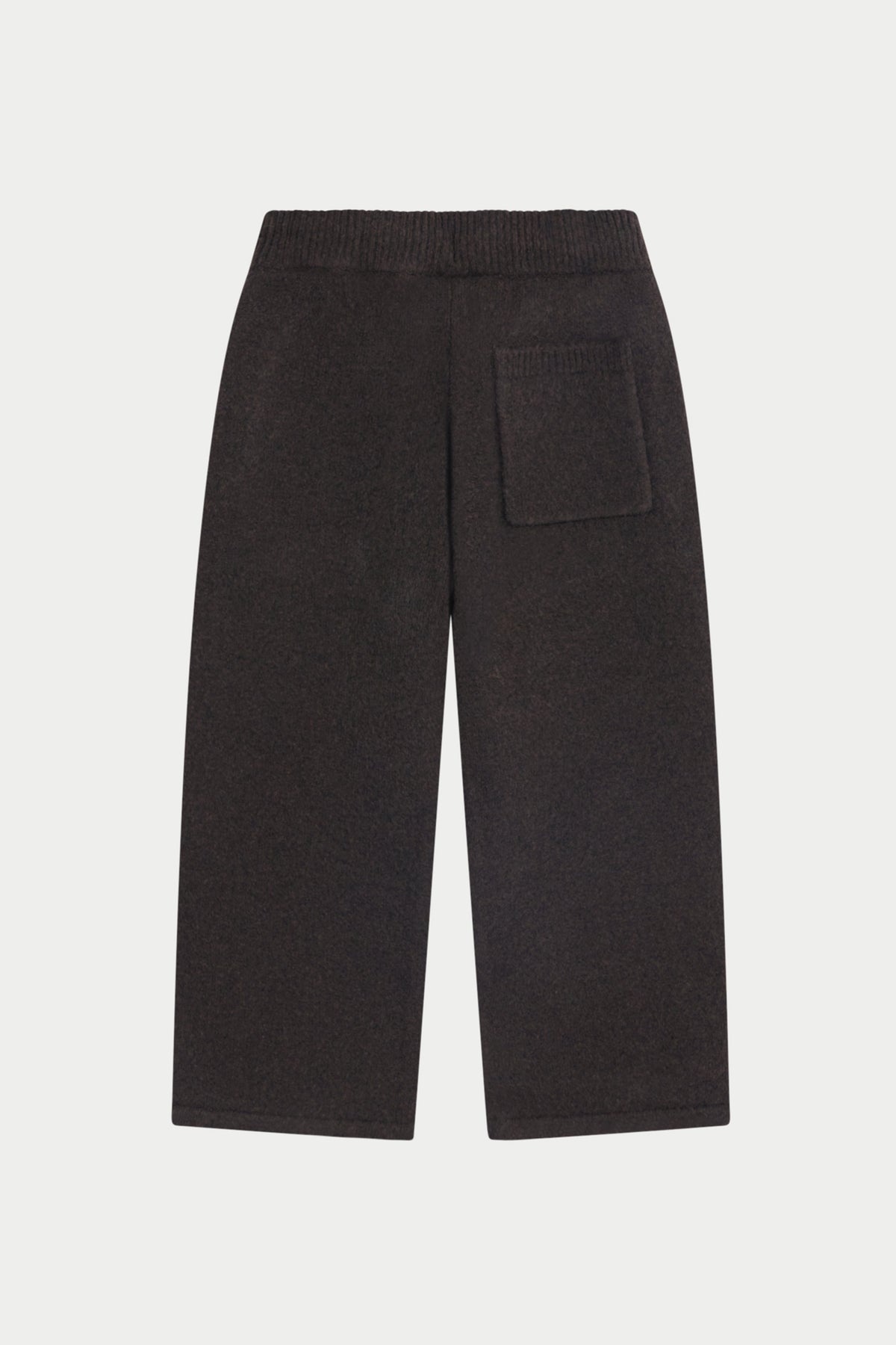KIDS MONOGRAM EMBLEM FLUFFY KNIT JOGGERS - BROWN