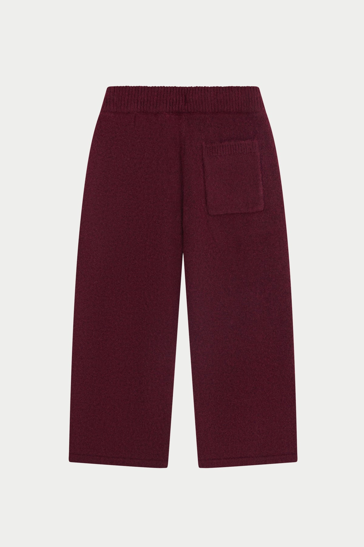 KIDS MONOGRAM EMBLEM FLUFFY KNIT JOGGERS - BURGUNDY