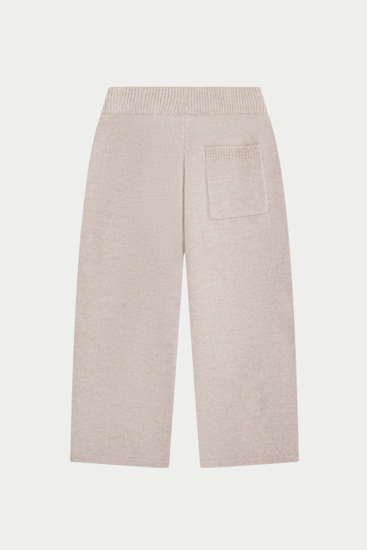 JUNIOR MONOGRAM EMBLEM FLUFFY KNIT JOGGERS - BEIGE
