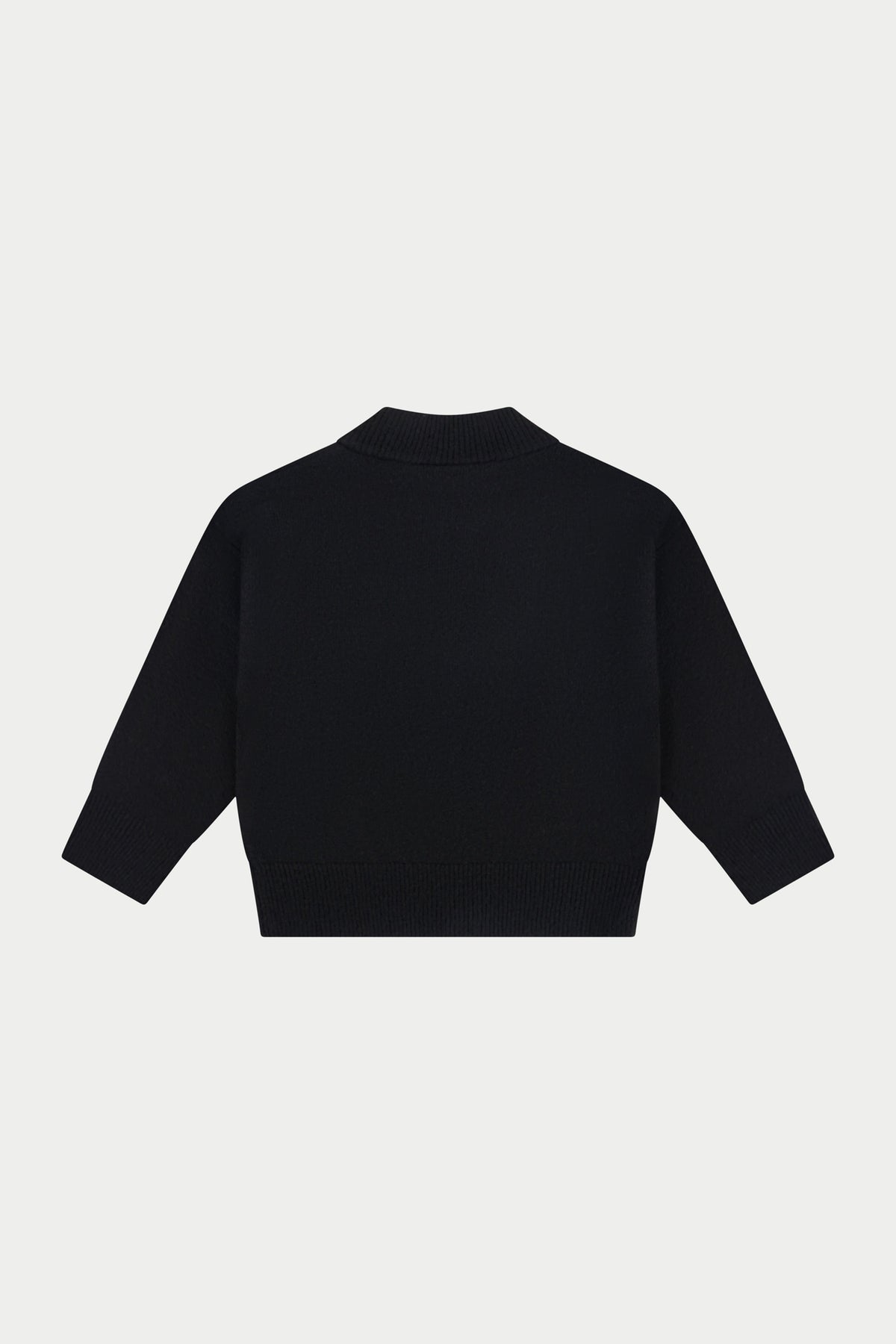 JUNIOR MONOGRAM FLUFFY KNIT ZIP THROUGH - BLACK