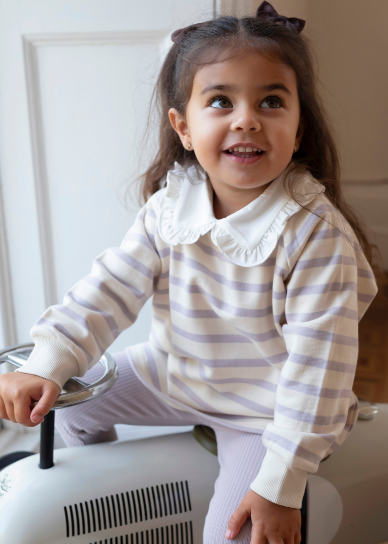 Cotton Sweatshirt in Purple
