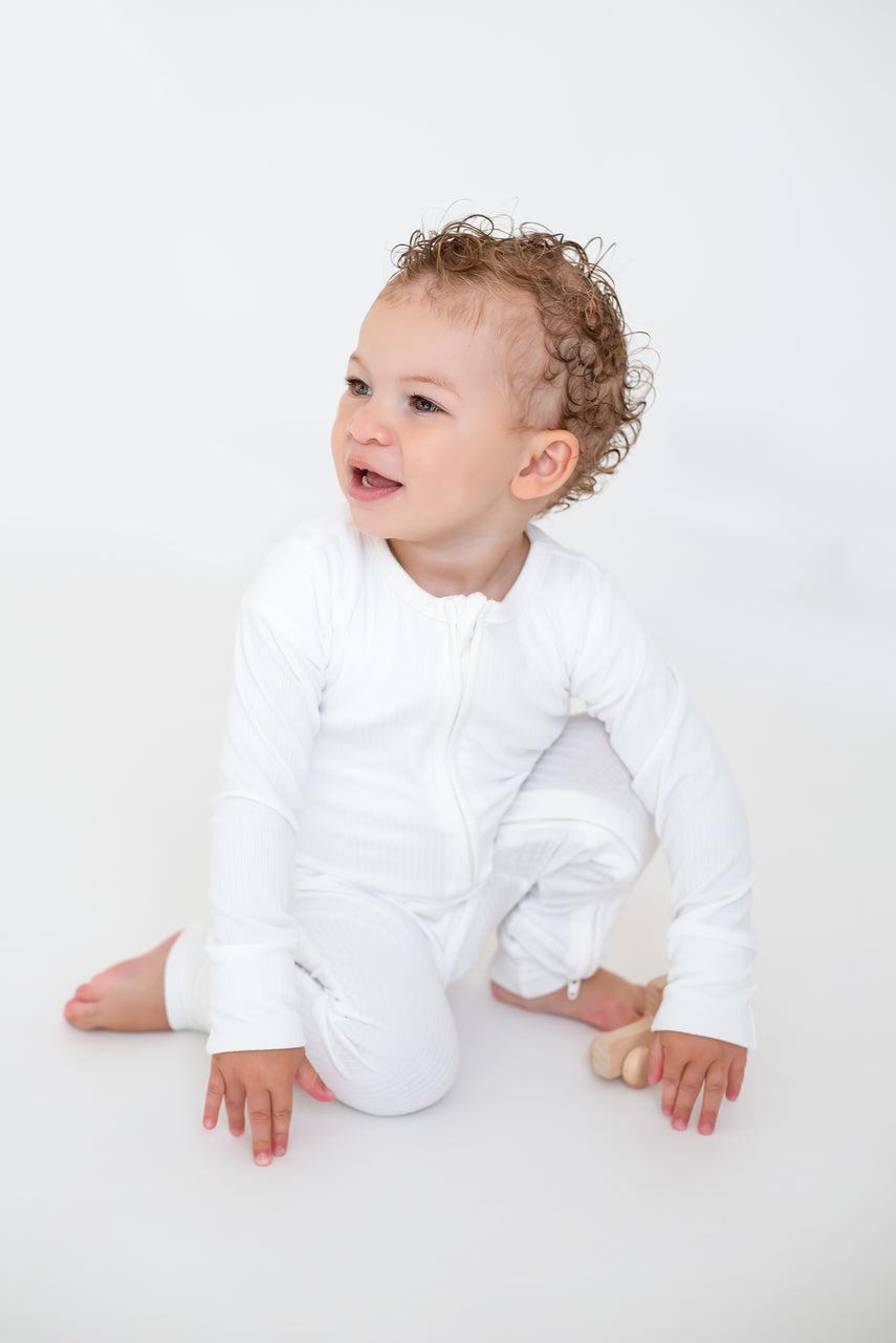 Ecru Ribbed Bamboo Zip Sleepsuit One Piece Cozy Crew Club OL Sleepsuits mora-uk.myshopify.com ribbed-bamboo-zip-sleepsuit-one-piece 10off, allproducts, baby, baby collection, bambi, bamboo, bear, bear collection, bear print, china, clothing, footie, new in, nightwear, organic, ribbed, sleepsuit, summersale24, two way zipper, white, zip