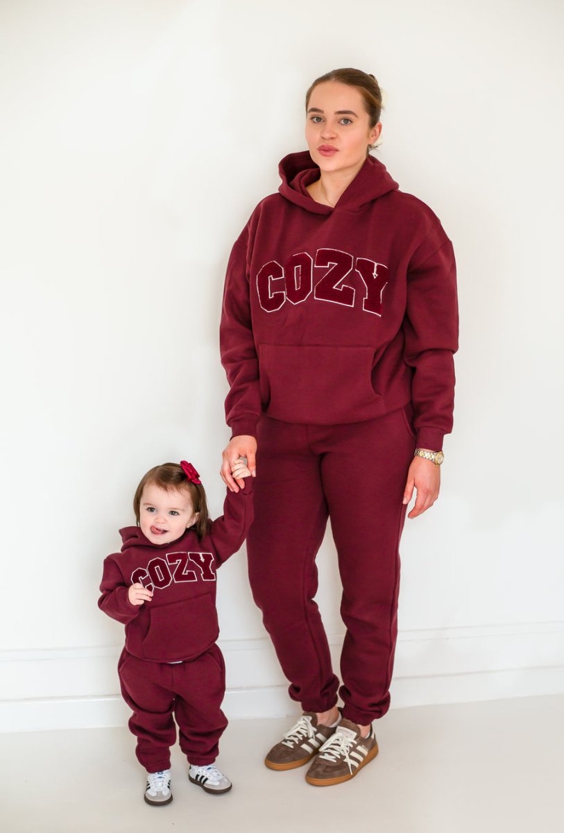 COZY Adult Tracksuit Burgundy Set - Cozy Crew Club