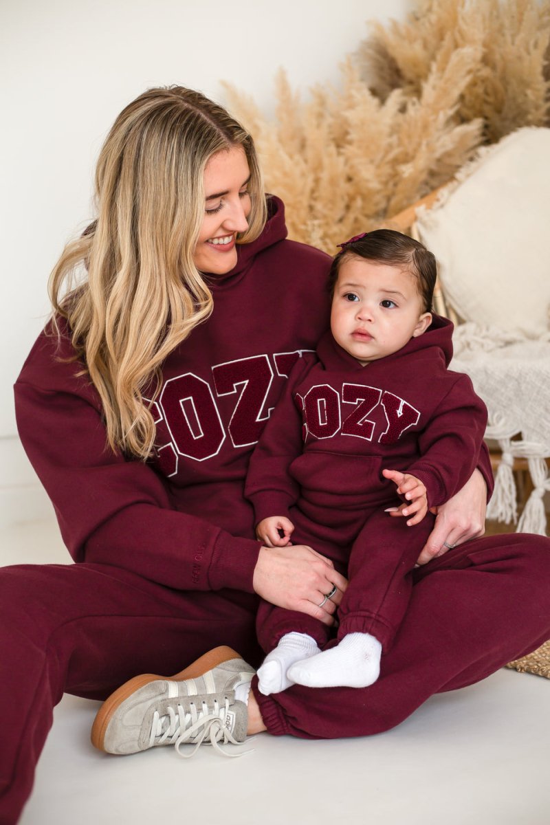 COZY Mini Tracksuit Burghundy Set - Cozy Crew Club