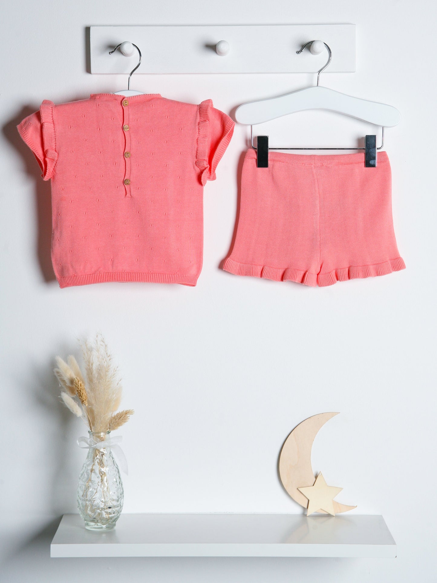 Wedoble Salmon Knitted Top & Shorts Set - Rose & Albert