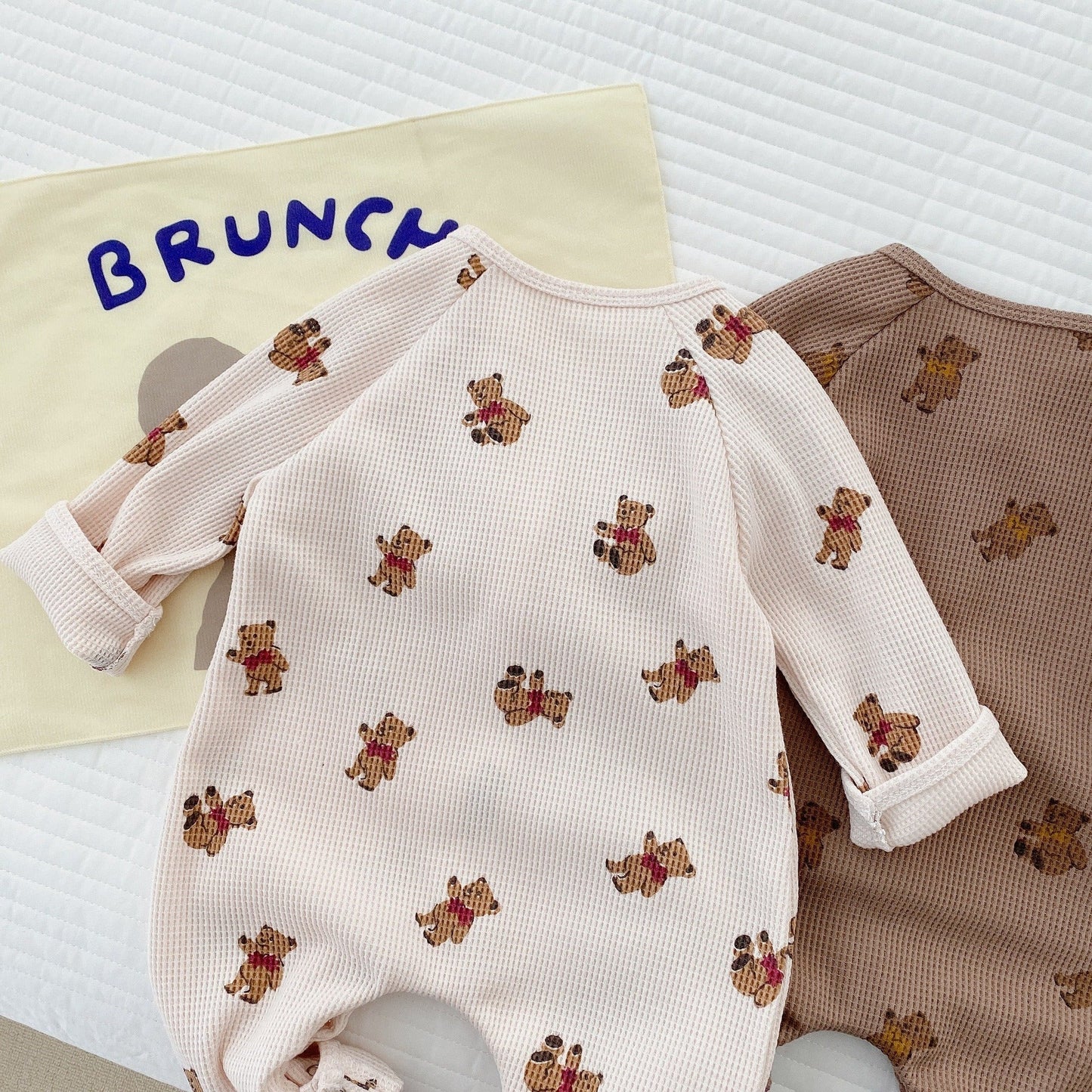 Bear Romper in White