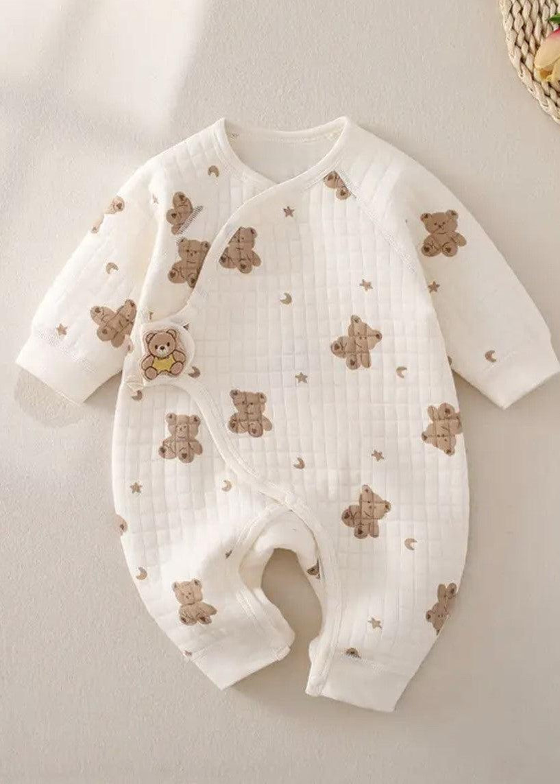 The Happy Bear Boucle Wrap Baby Grow Romper