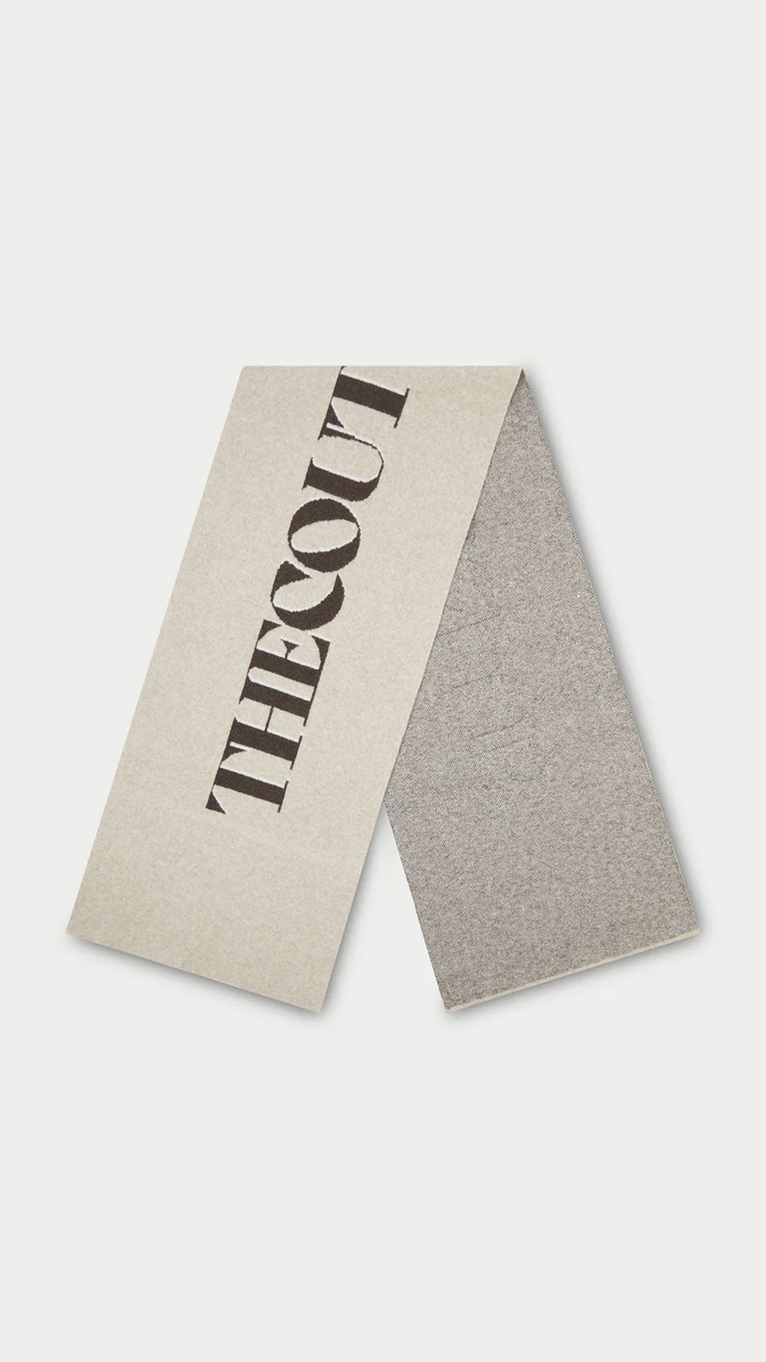 FLUFFY KNIT COPYRIGHT SCARF - BEIGE