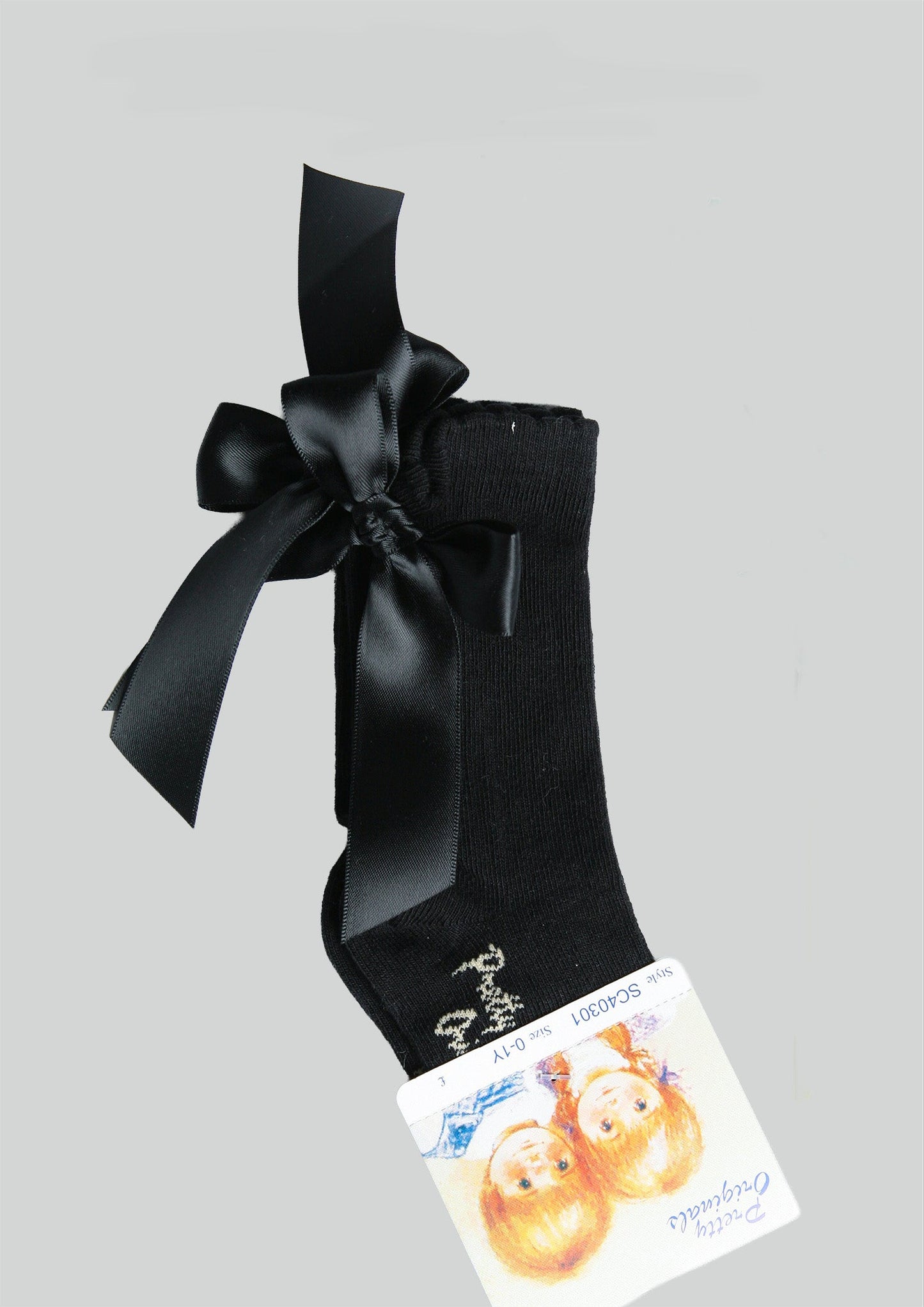 Pretty Originals Black Bow Knee Socks