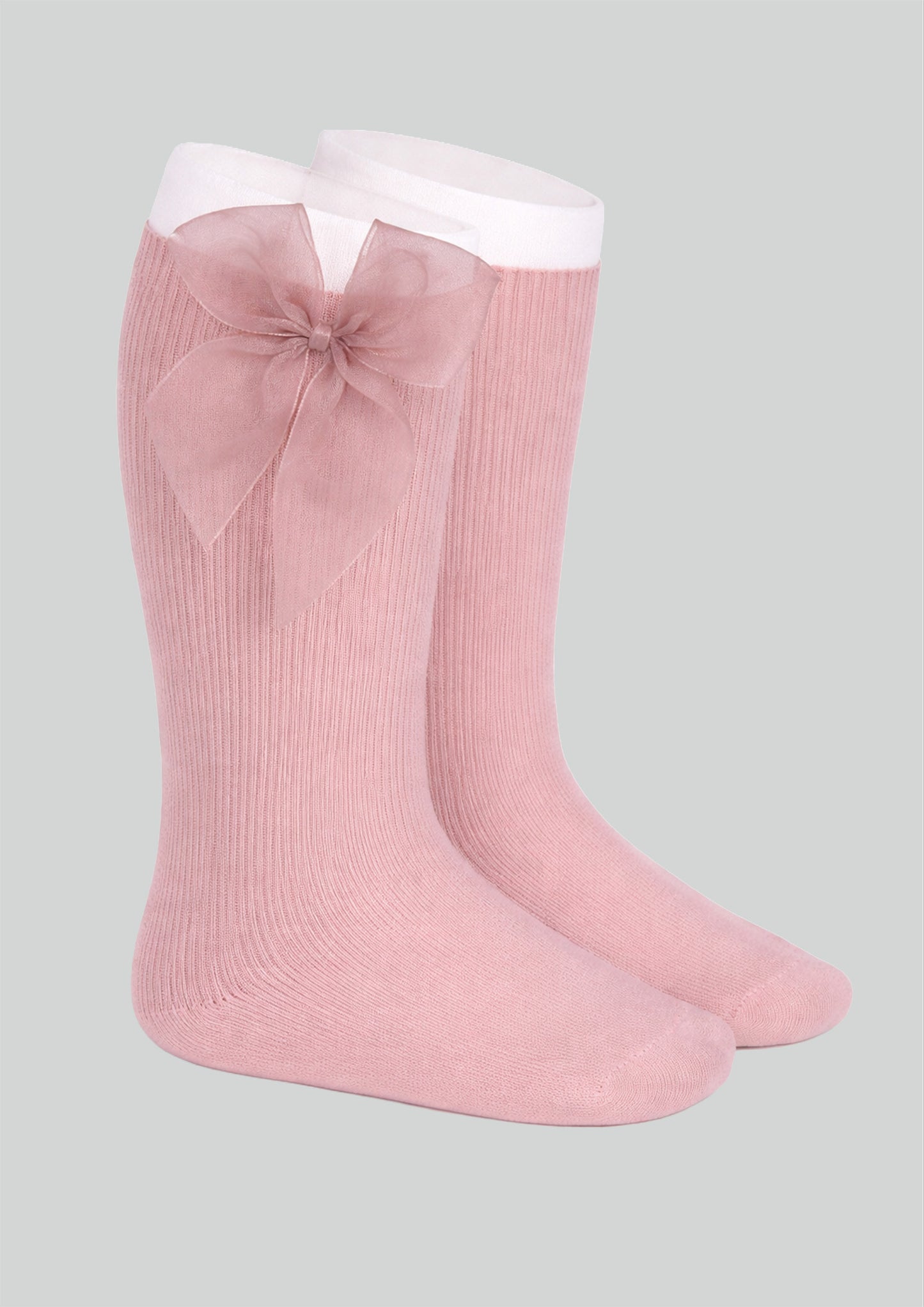 Condor dusky pink organza bow knee socks