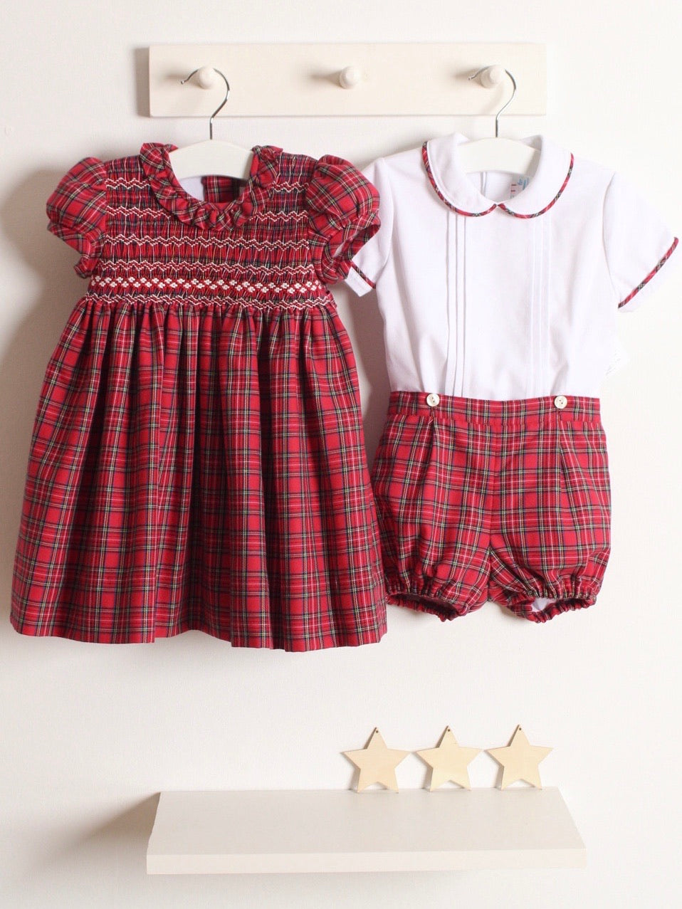 Artesanias Filitia 'Jonas' Red Tartan Short Set - Rose & Albert