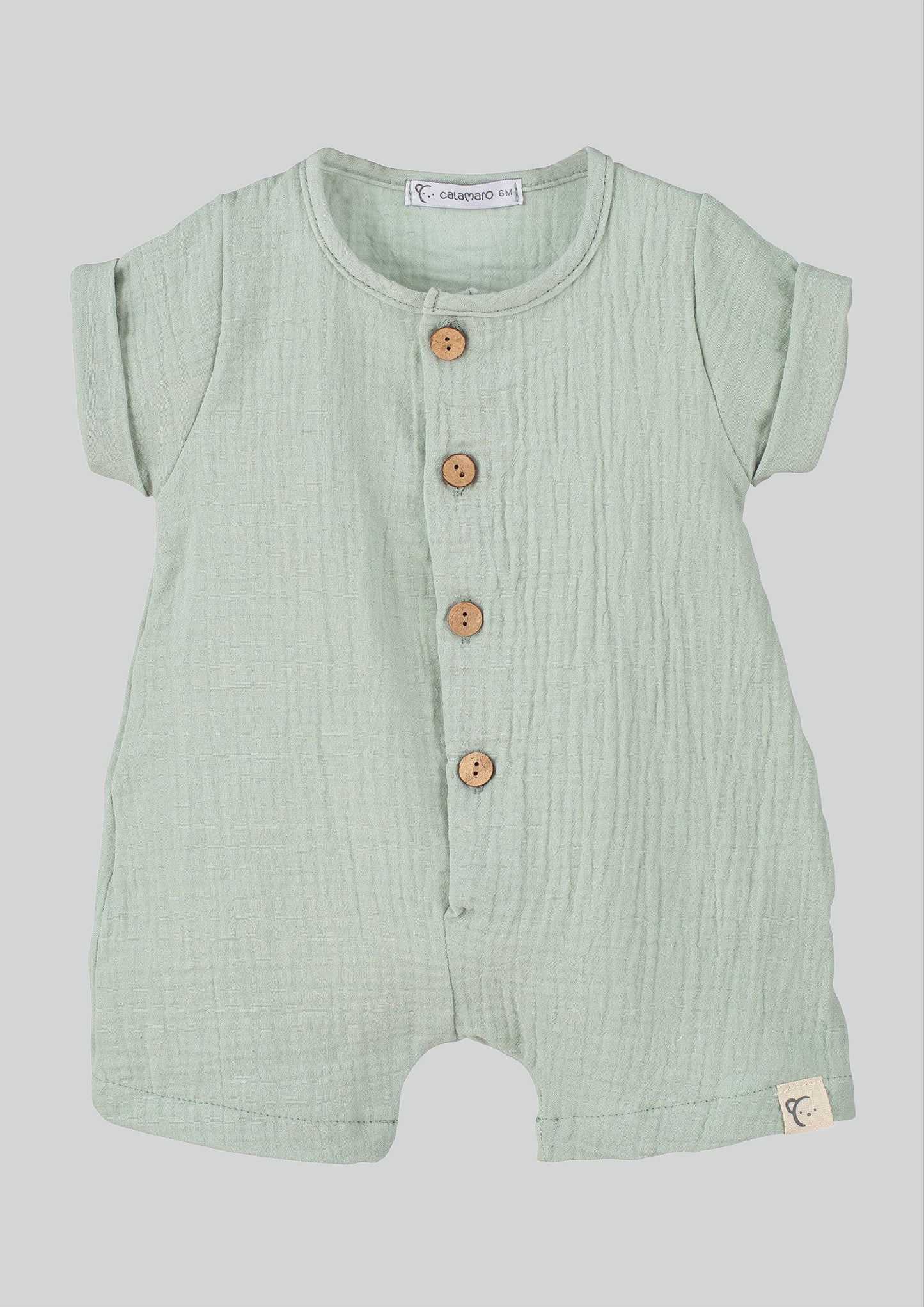 Calamaro Baby Mint Cheesecloth Romper