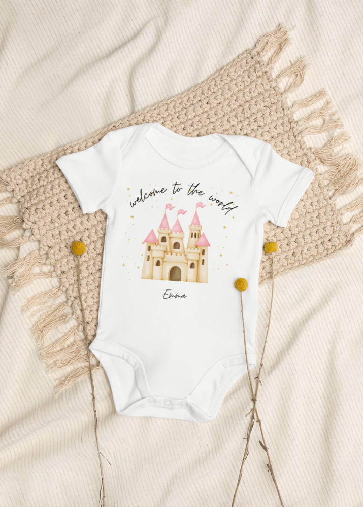 Welcome to the World Princess Castle Personalised Name Bodysuit