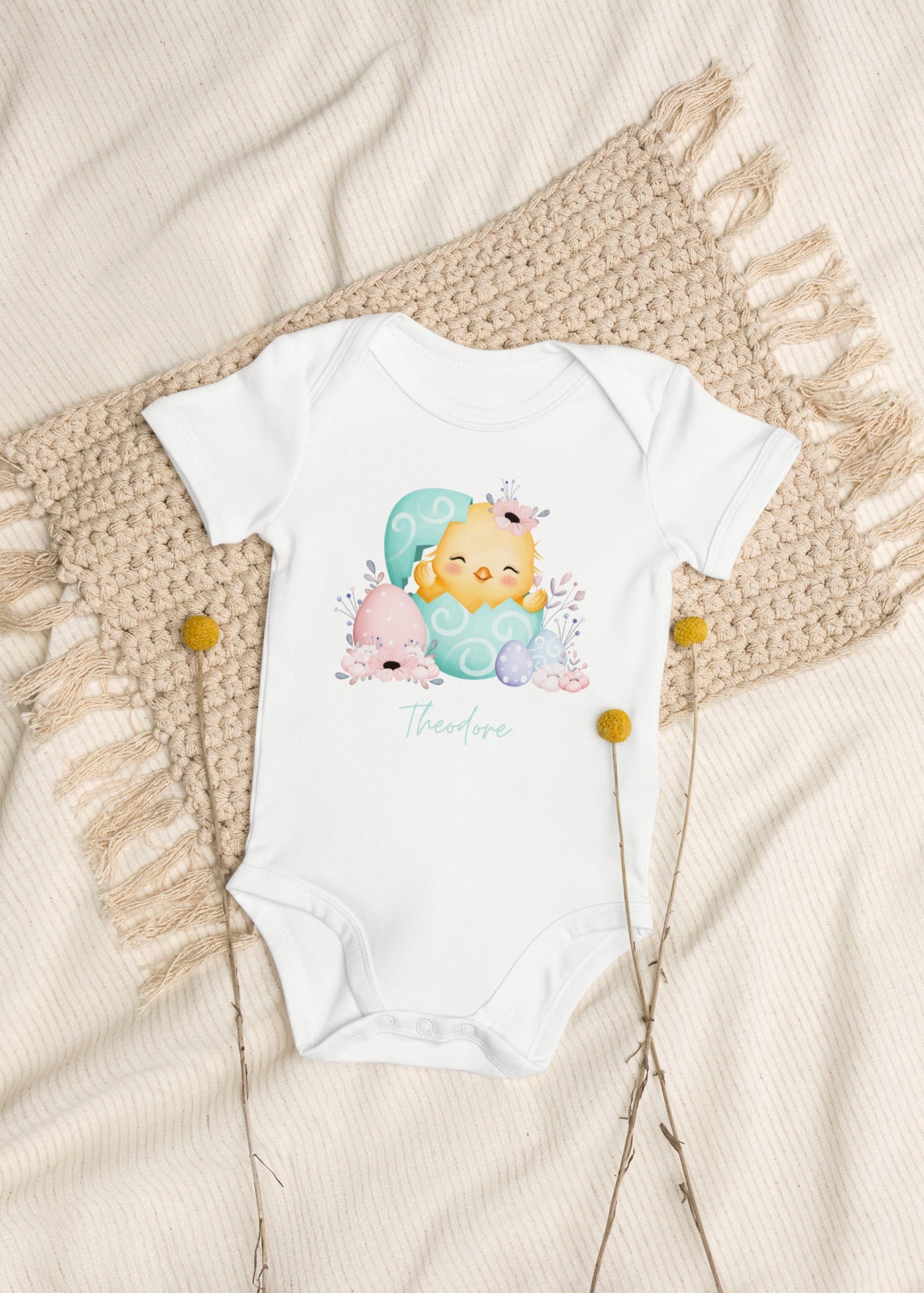 Easter Chick Personalised Name Bodysuit