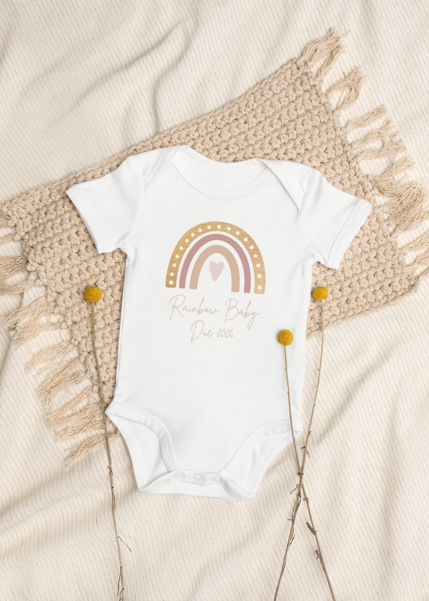 Neutral Heart Baby Due Bodysuit