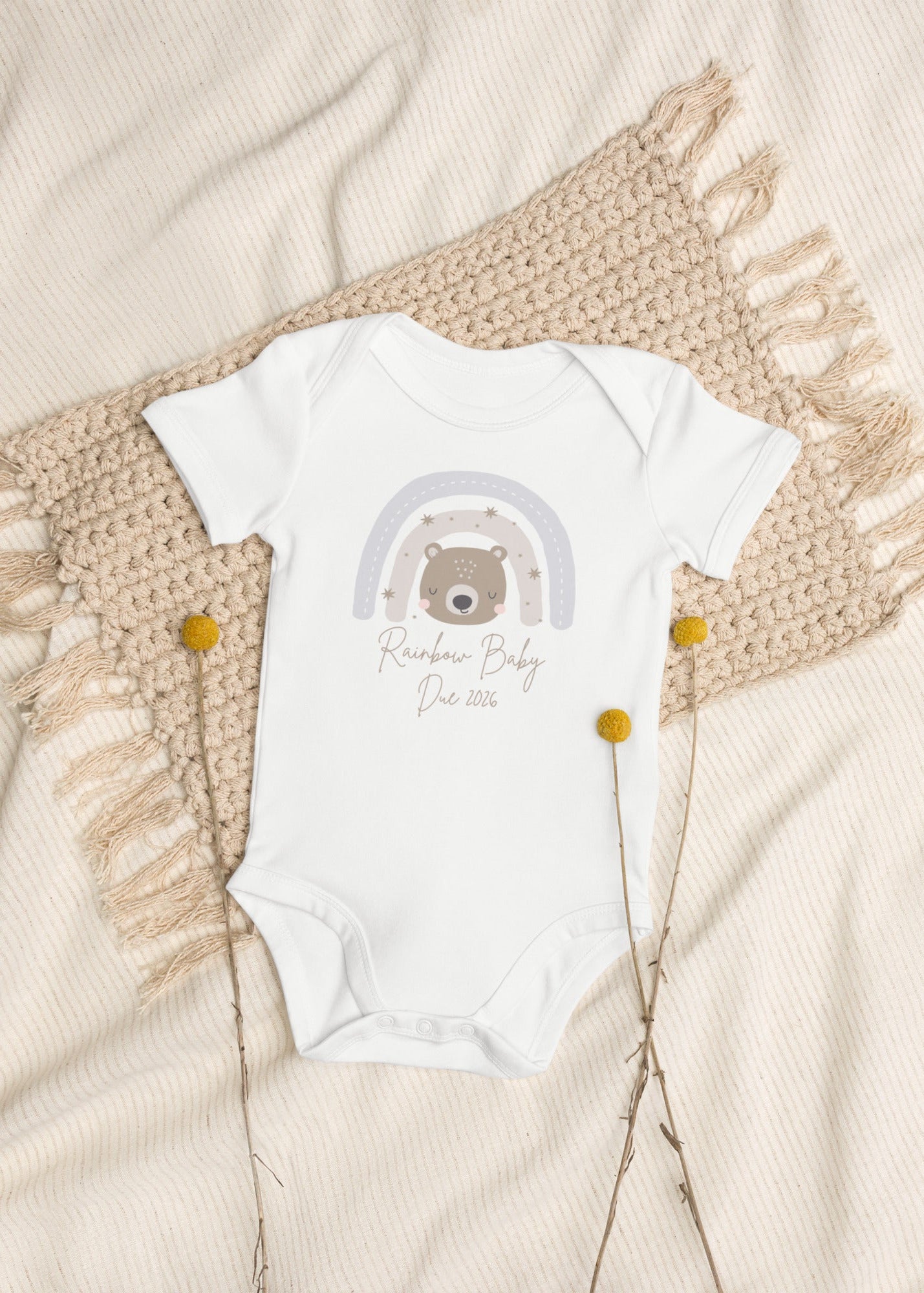 Neutral Bear Baby Due Bodysuit