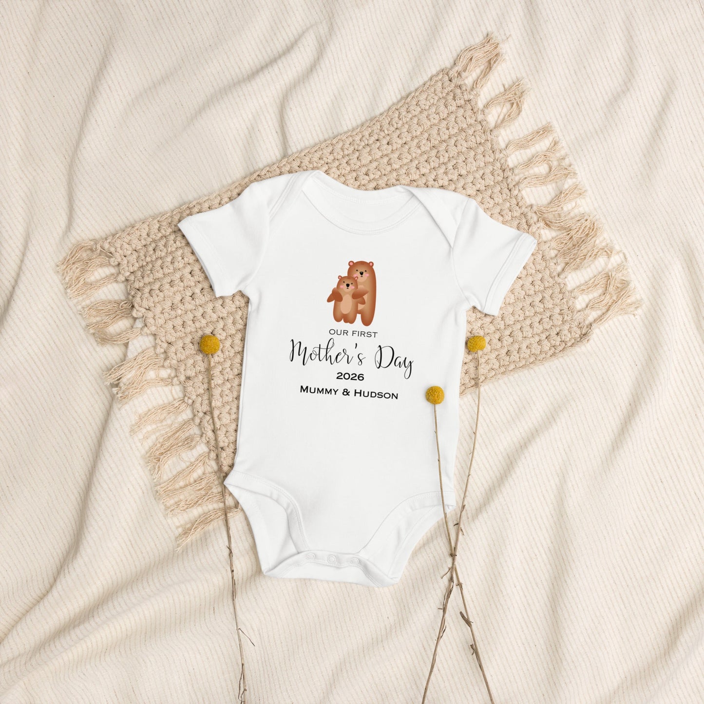 Our First Mother's Day Personalised Bear Bodysuit