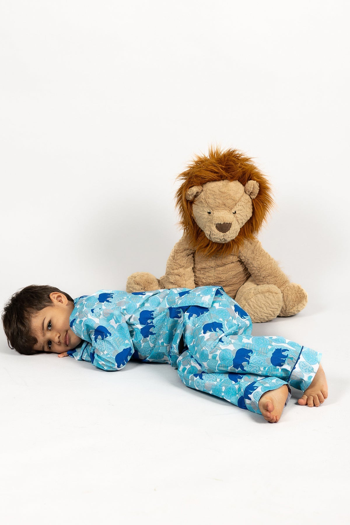 the wandering bear - organic cotton kids pyjama set - Kutti Lulu