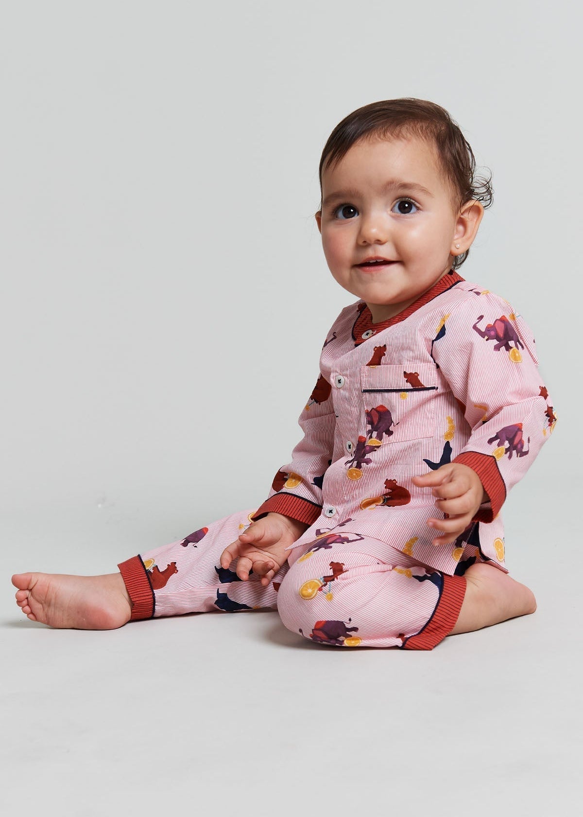 topsy turvy circus - organic cotton baby pyjama set - Kutti Lulu