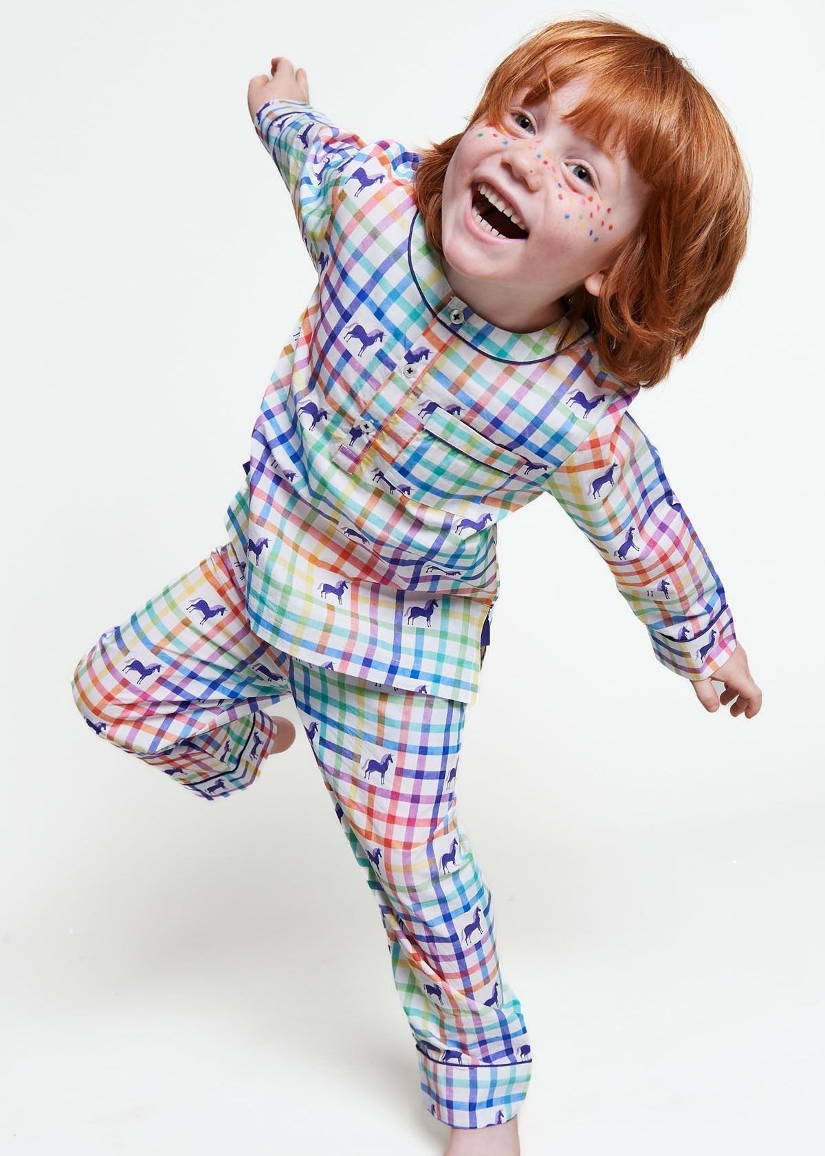 unicorn mosaic - organic cotton kids pyjama set - Kutti Lulu
