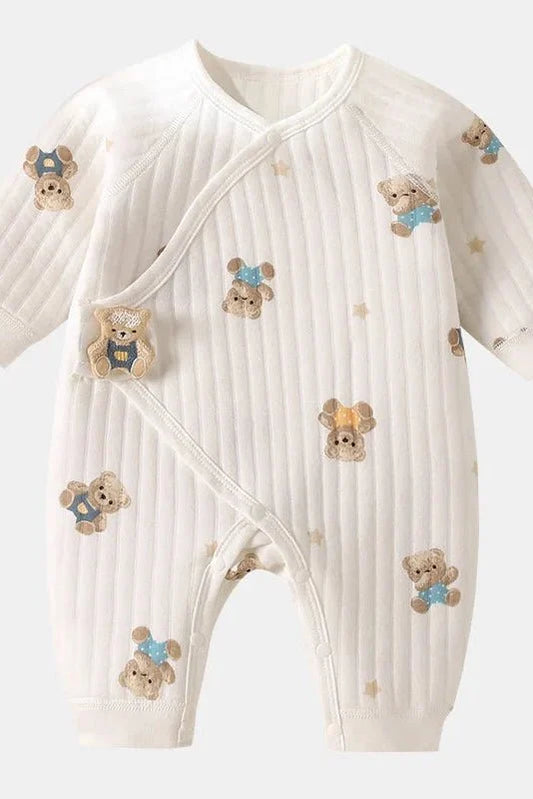 The Charming Bear Boucle Wrap Baby Grow Romper - Cozy Crew Club