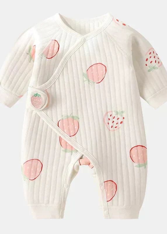 The Strawberry Boucle Wrap Baby Grow Romper