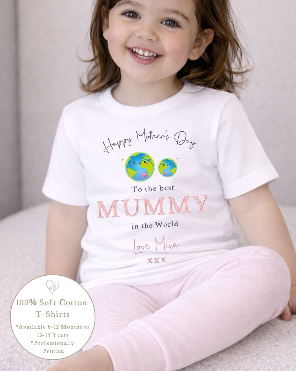 Personalised Mother's Day T-Shirt - Pink World Design
