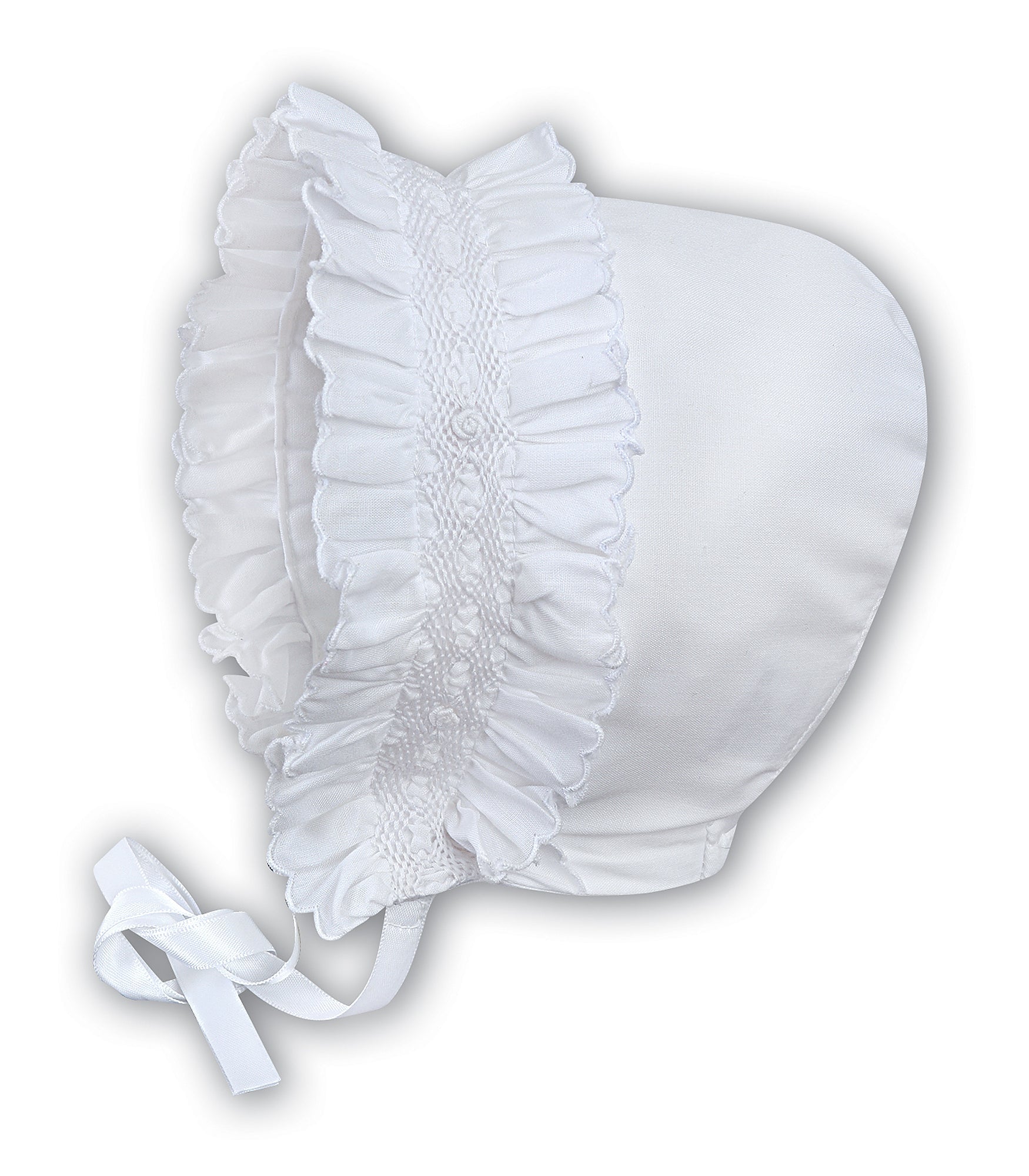 Sarah Louise White Smocked Bonnet - Rose & Albert