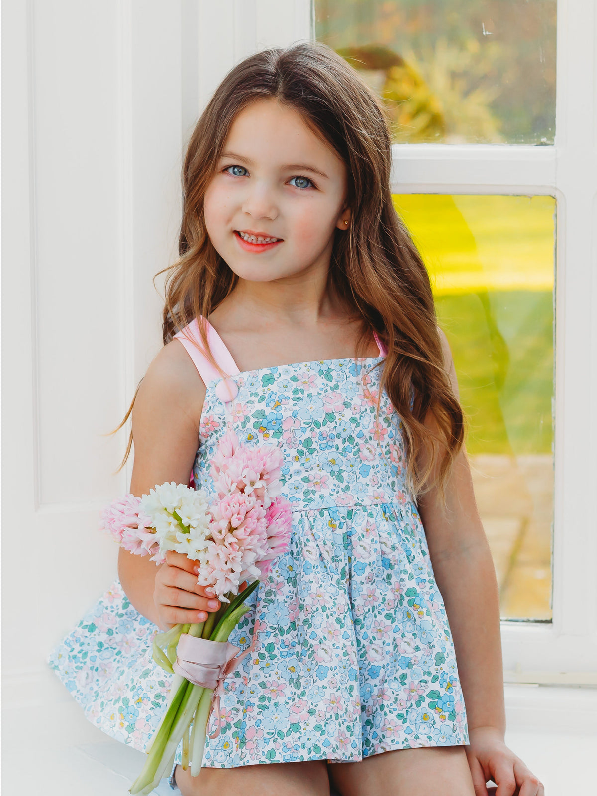 'Betsy' floral bow back bloomer set - Rose & Albert