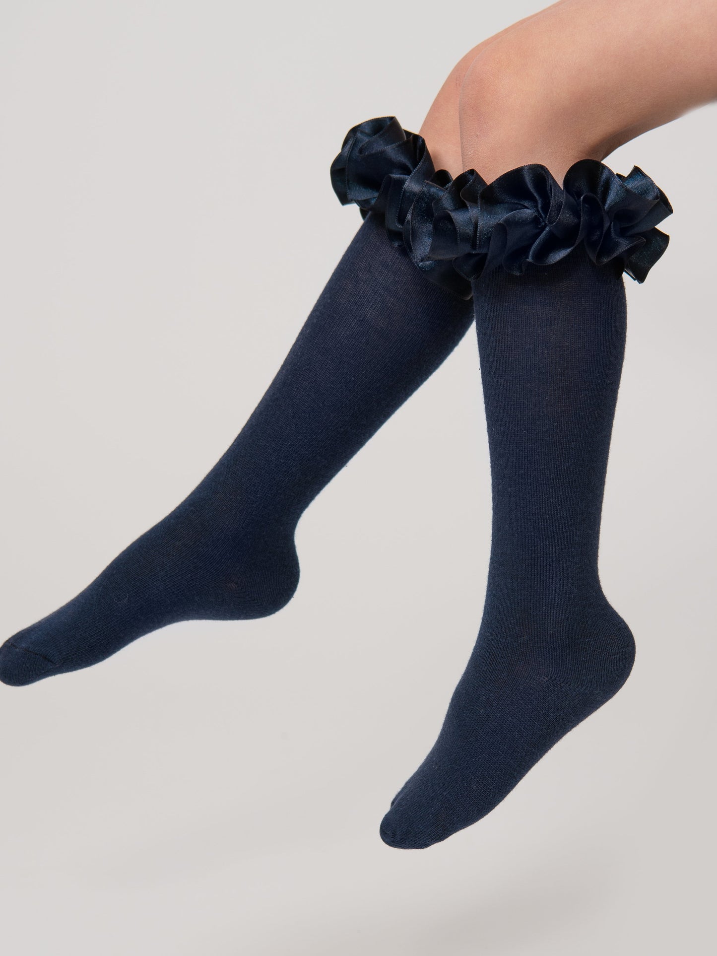 Caramelo Kids Black Ruffle Knee Socks - Rose & Albert