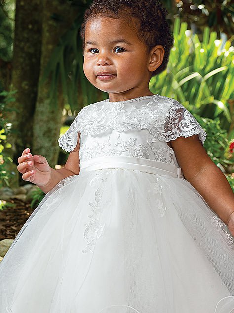 Sarah Louise Ivory Vintage Lace & Tulle Occasion Dress - Rose & Albert
