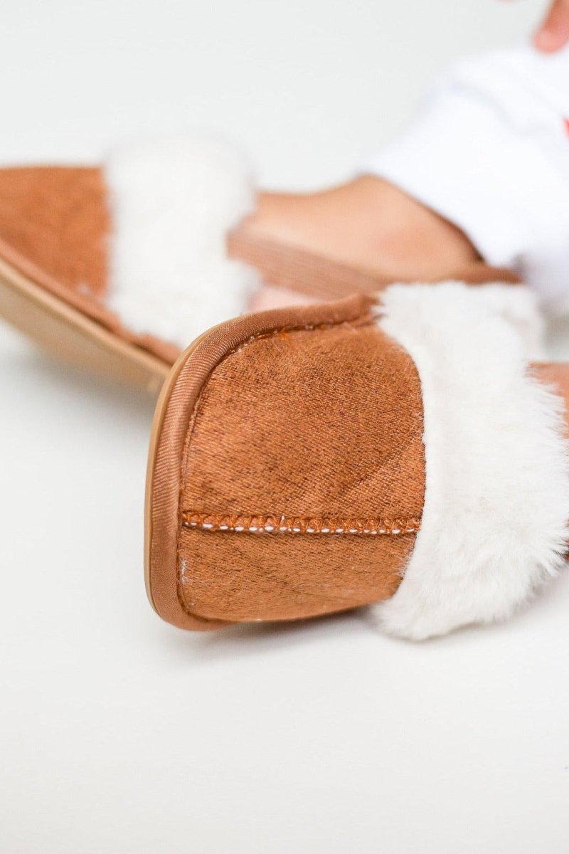 The Fur Slippers Beige, Brown or Pink - Cozy Crew Club