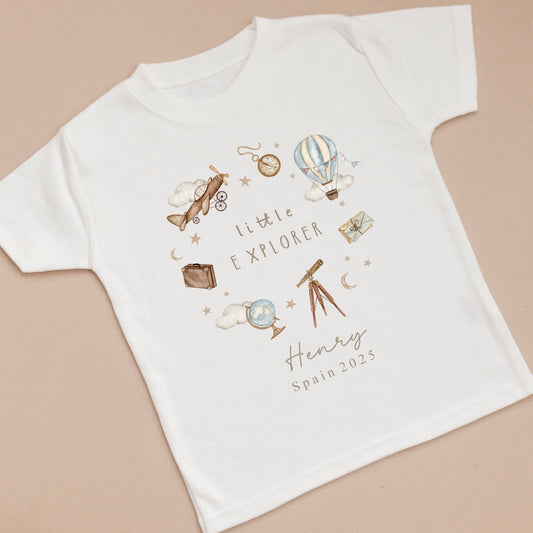 Personalised Holiday T-Shirt - Nude Wreath Design