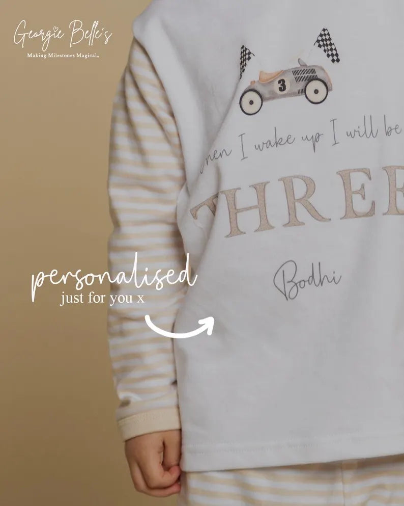 Personalised Plain White Easter Pyjamas - Easter Scene Design