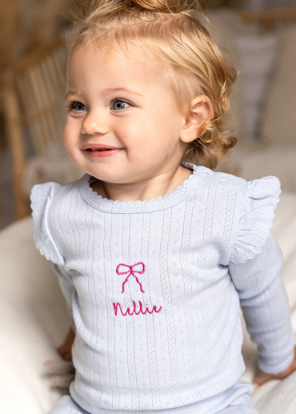 Knitted Bow Frill Romper