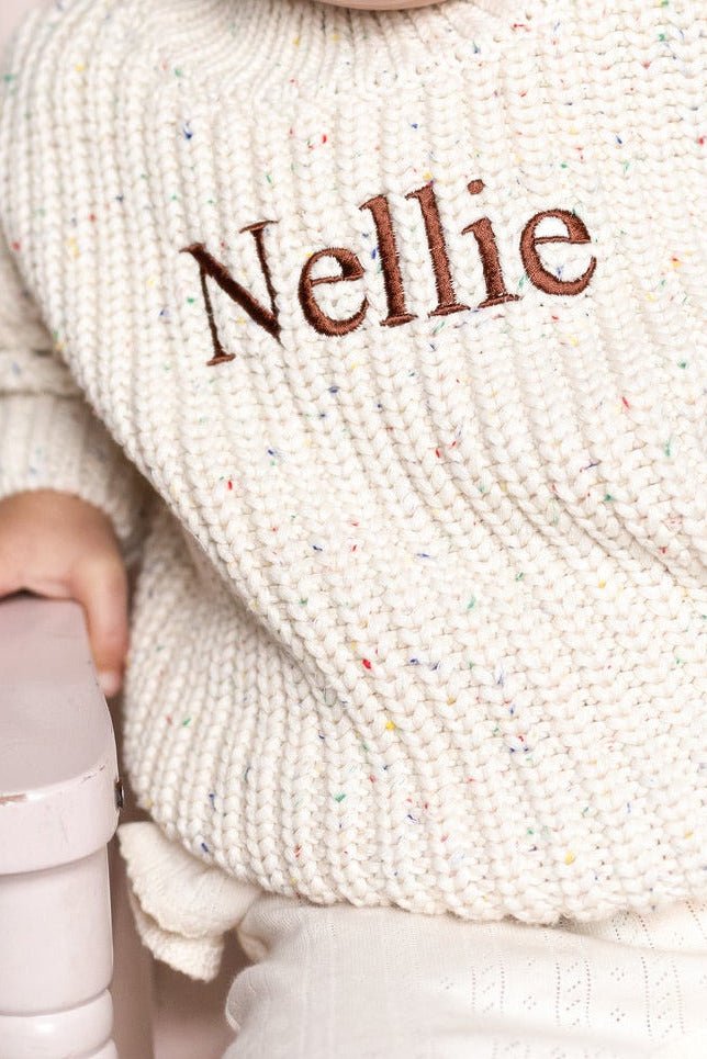 COZY Rainbow Speckle Chunky Sweater | Natural - Cozy Crew Club