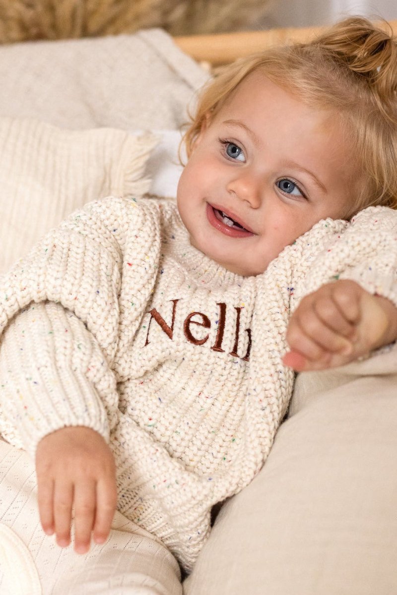 COZY Rainbow Speckle Chunky Sweater | Natural - Cozy Crew Club