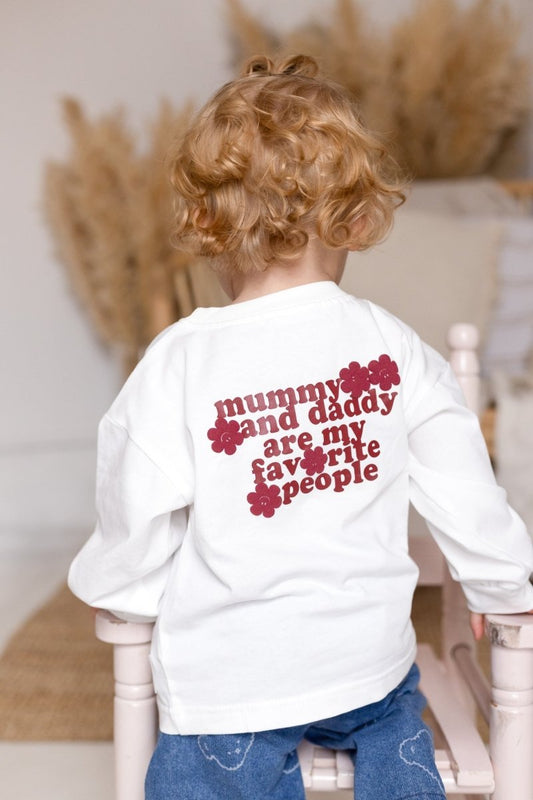 Mummy & Daddy Are My Fav Cozy Long Sleeve Tee - Cozy Crew Club