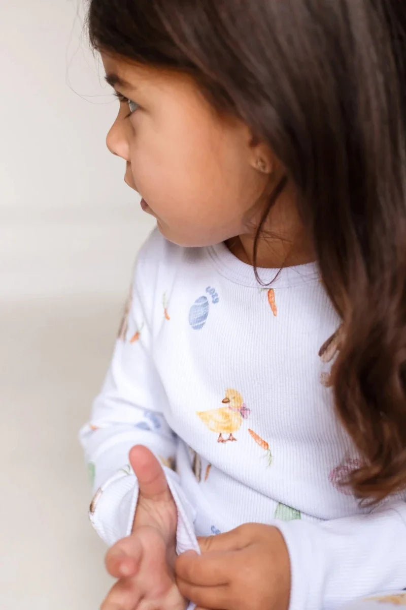 The COZY Hop Ribbed Cotton Two-Piece Set Long Sleeve Pyjamas - Cozy Crew Club