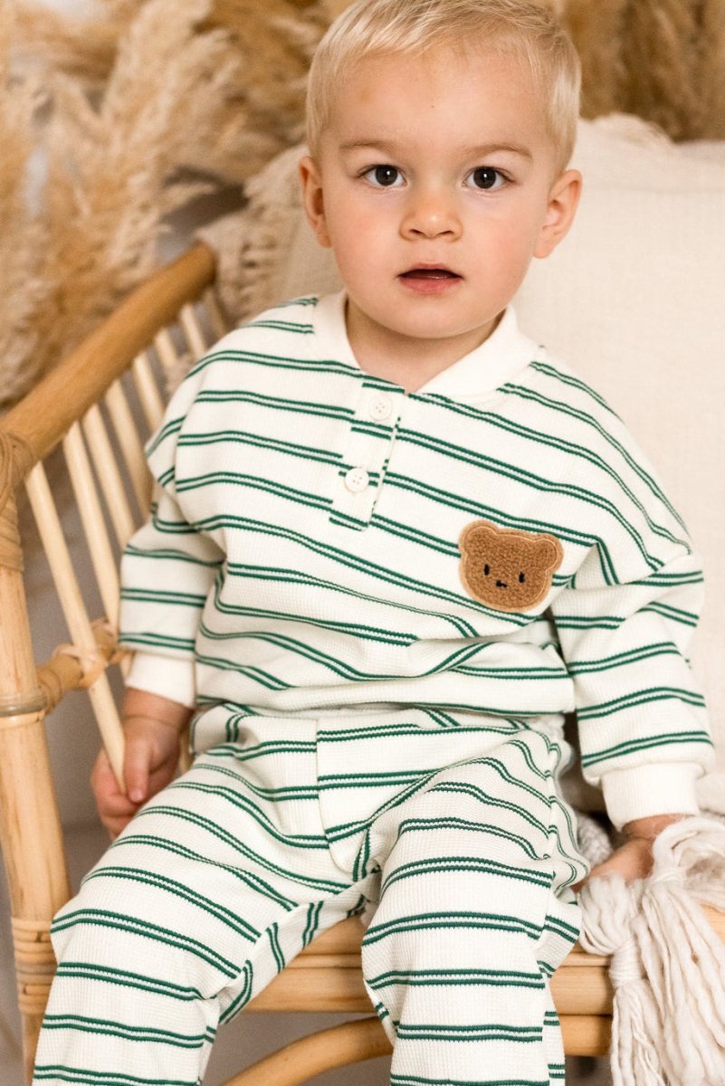 The Striped Polo Bear Tracksuit - Cozy Crew Club