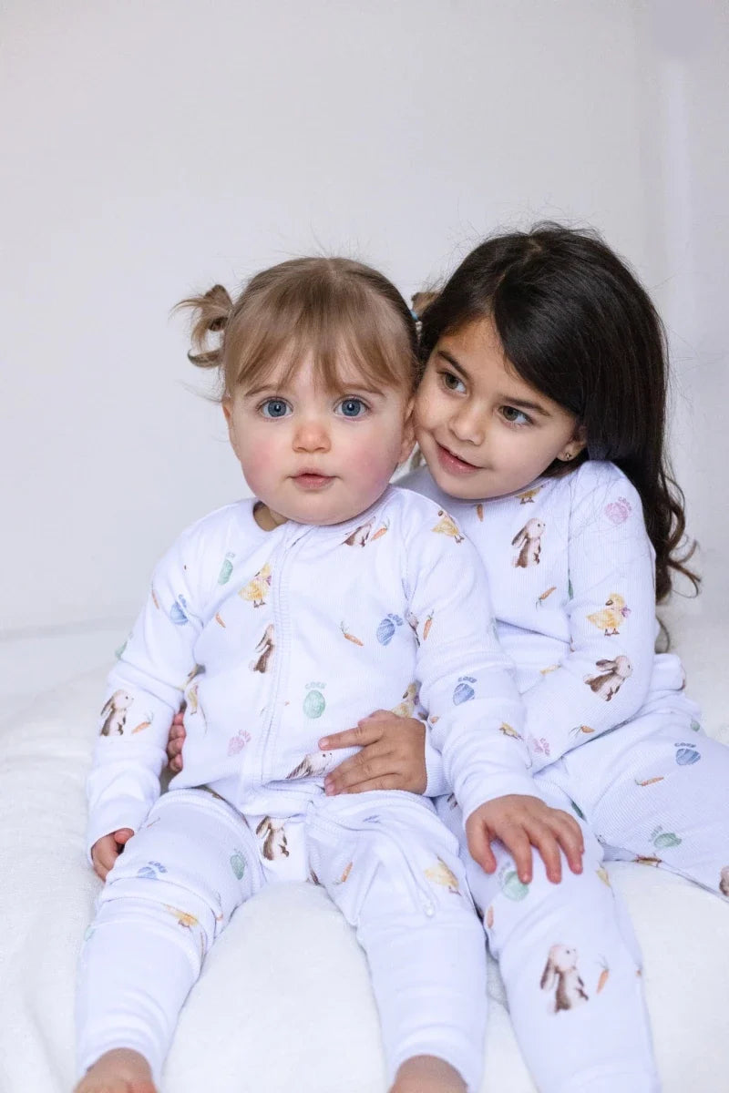 The COZY Hop Sleepsuit Ribbed Cotton Zip One Piece - Cozy Crew Club