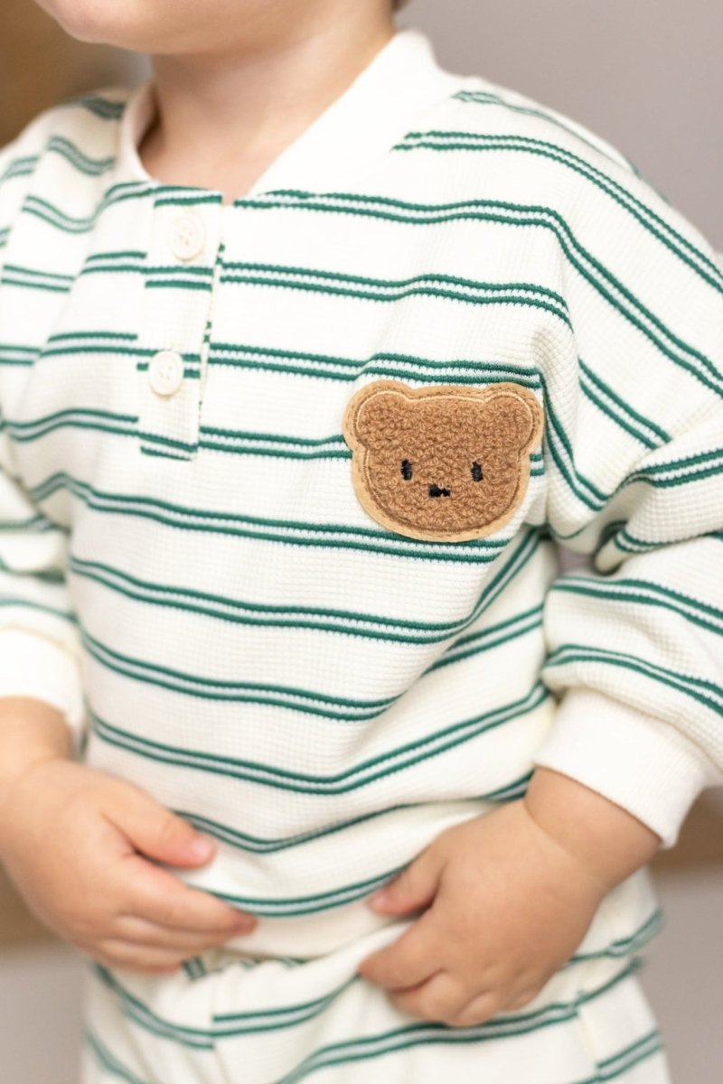 The Striped Polo Bear Tracksuit - Cozy Crew Club