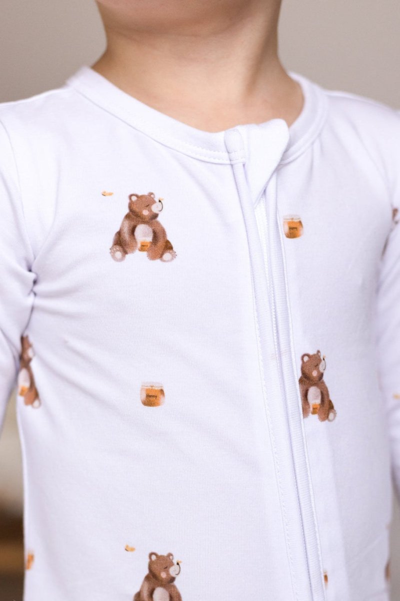 Bear Cotton Zip Sleepsuit One Piece - Cozy Crew Club