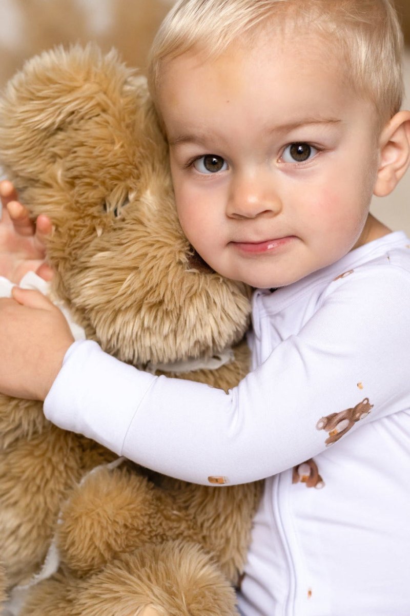 Bear Cotton Zip Sleepsuit One Piece - Cozy Crew Club