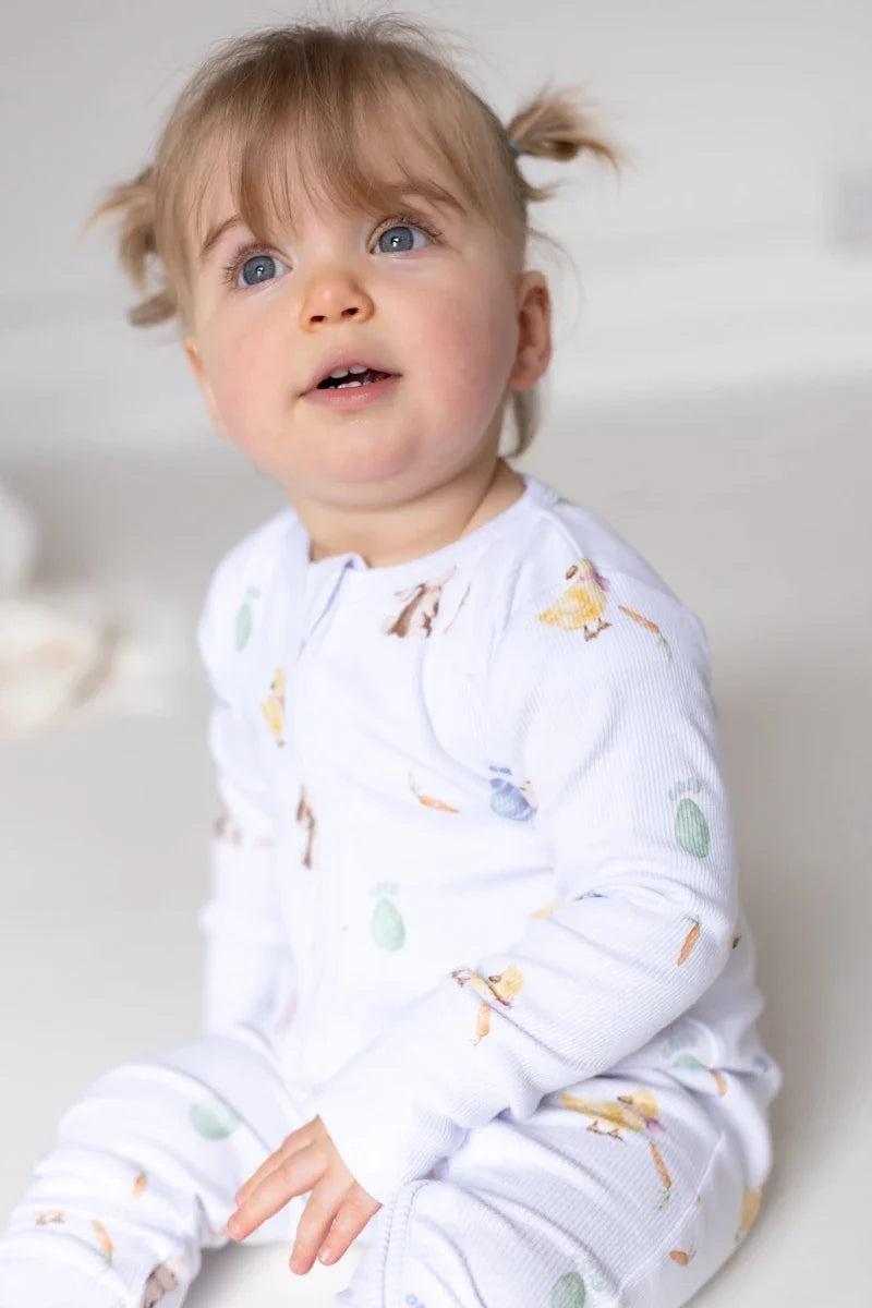 The COZY Hop Sleepsuit Ribbed Cotton Zip One Piece - Cozy Crew Club