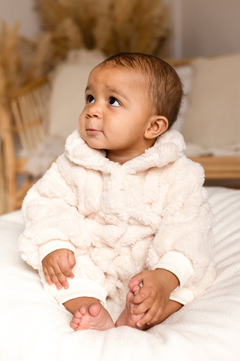 The Fur Bear Lining Fluffy Coat Romper - Cozy Crew Club