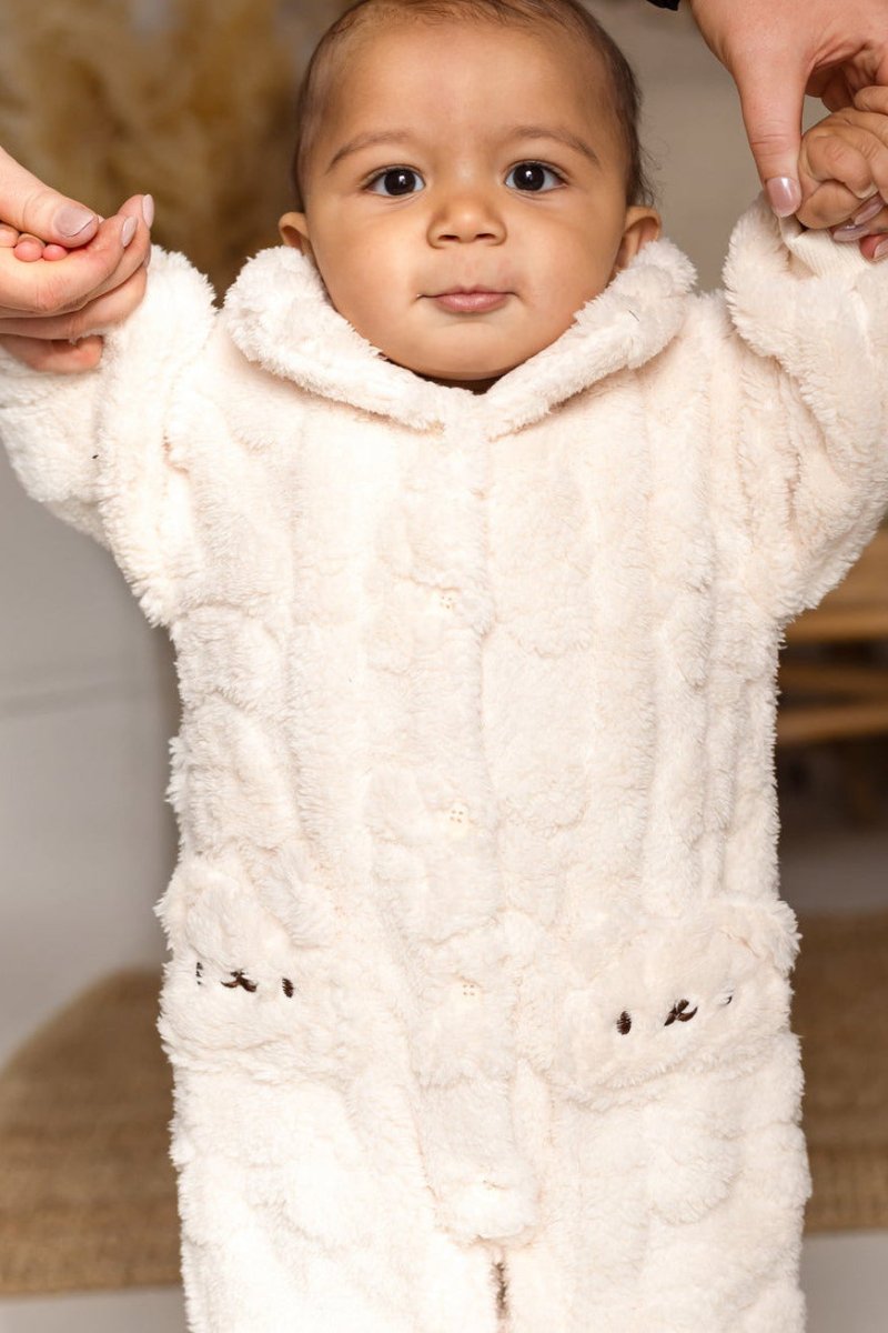 The Fur Bear Lining Fluffy Coat Romper - Cozy Crew Club