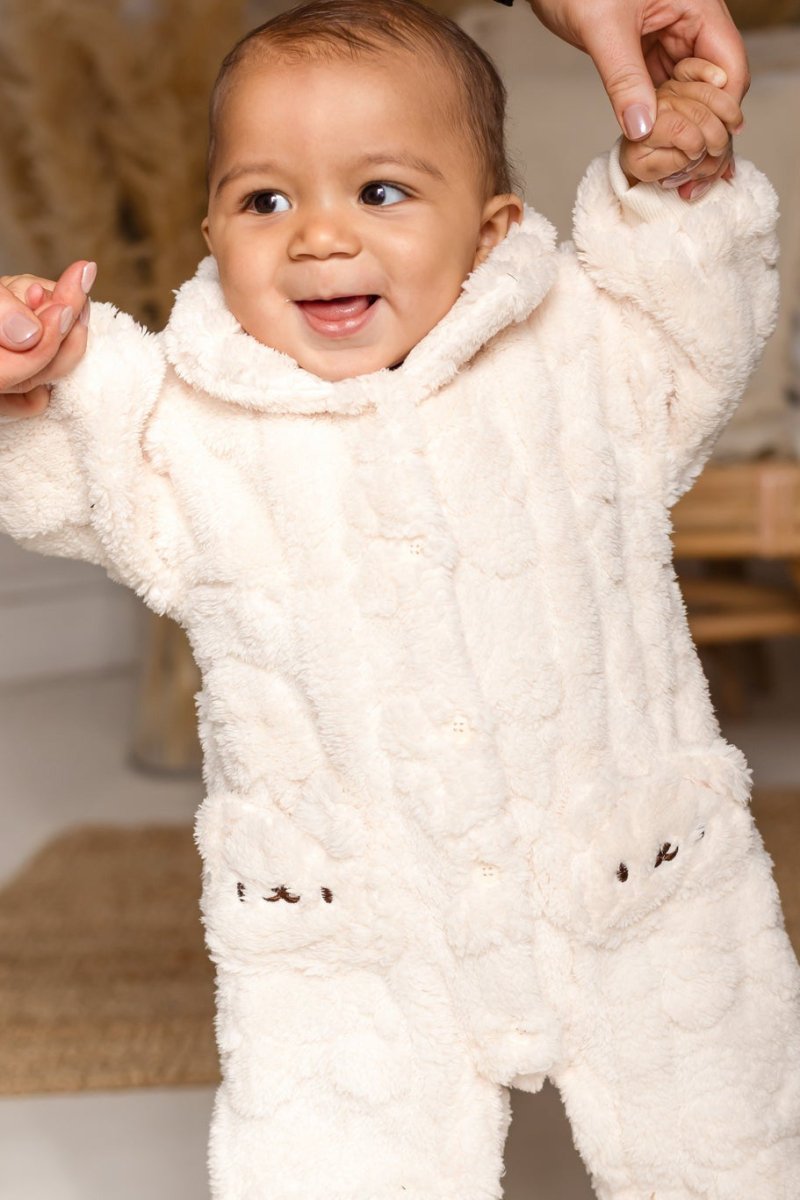 The Fur Bear Lining Fluffy Coat Romper - Cozy Crew Club